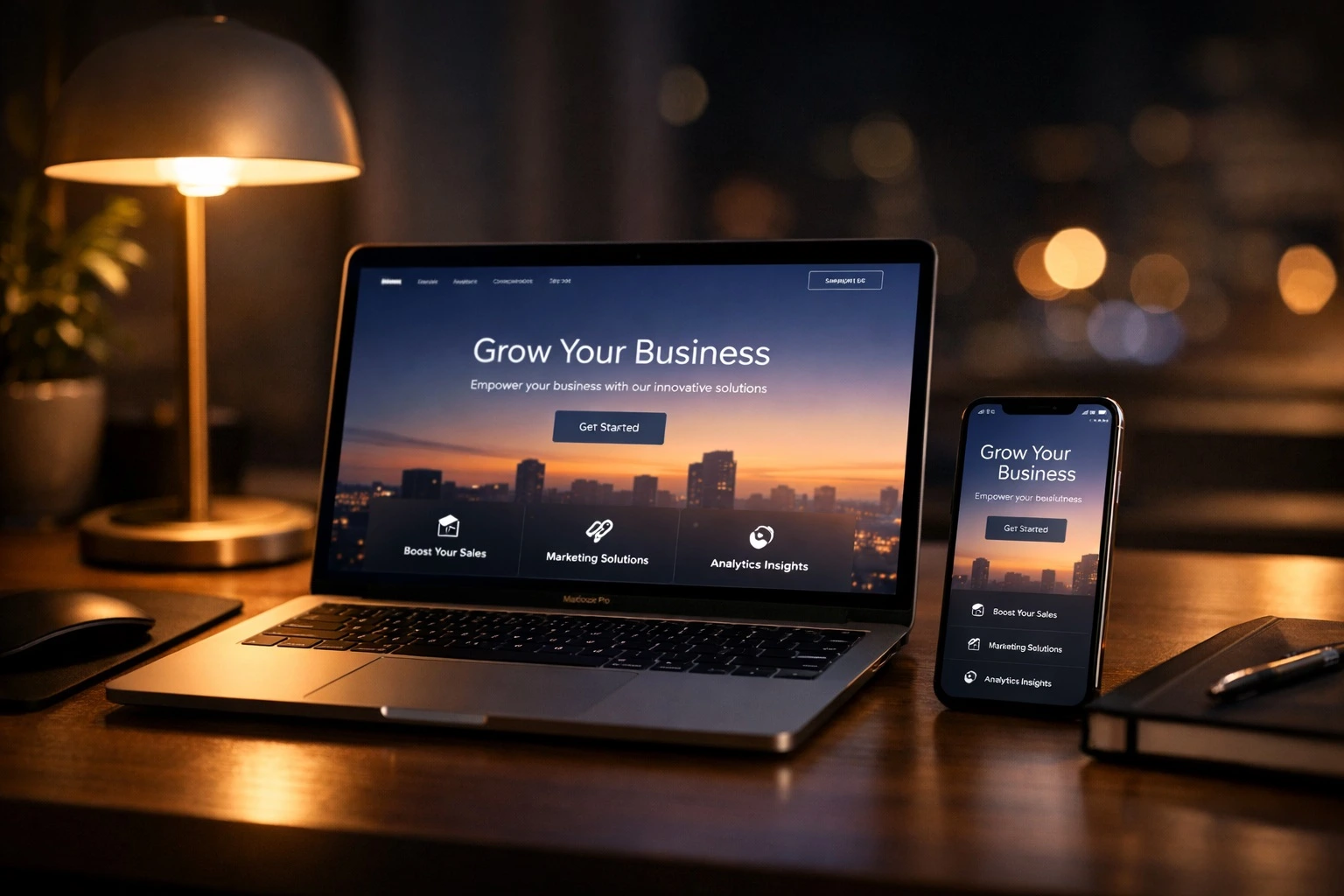 Laptop dan workspace untuk web design